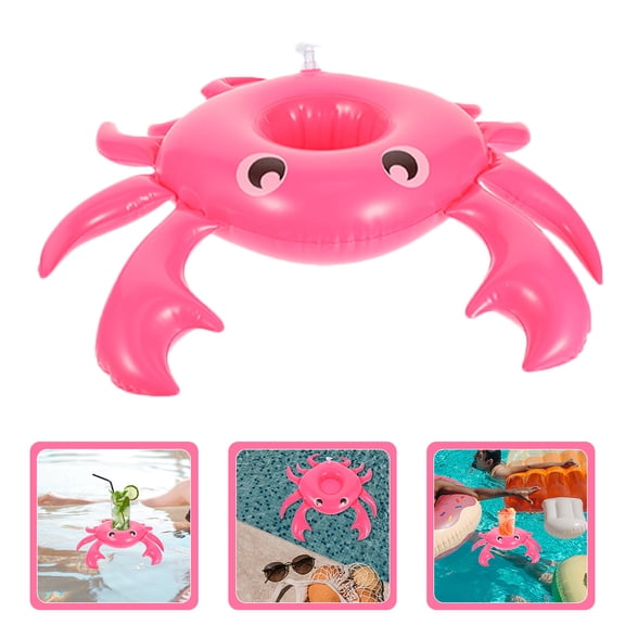 FONWILYO Rosy PVC Inflatable Crab Shaped Pool Drink Float Enhances Aesthetics and Stability