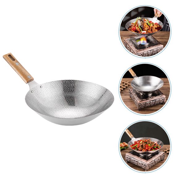FONWILYO Stainless Steel Deep Pan for Restaurant Use Fry Steam and Cook and Non-deforming Bottom 1Pcs