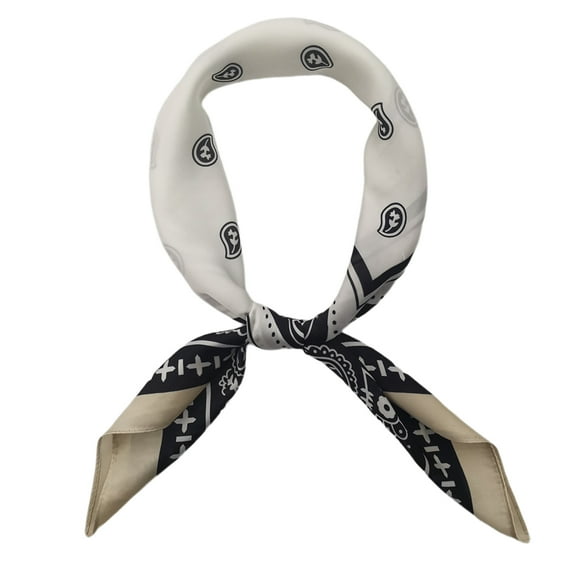 FONYVE Silk Feeling Scarf Medium Square Satin Head Scarf for Women 27.5" × 27.5"