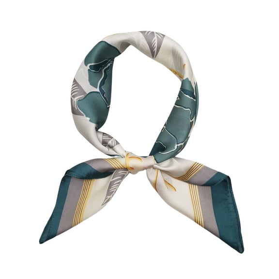 FONYVE Silk Feeling Scarf Medium Square Satin Head Scarf for Women 27.5" × 27.5"
