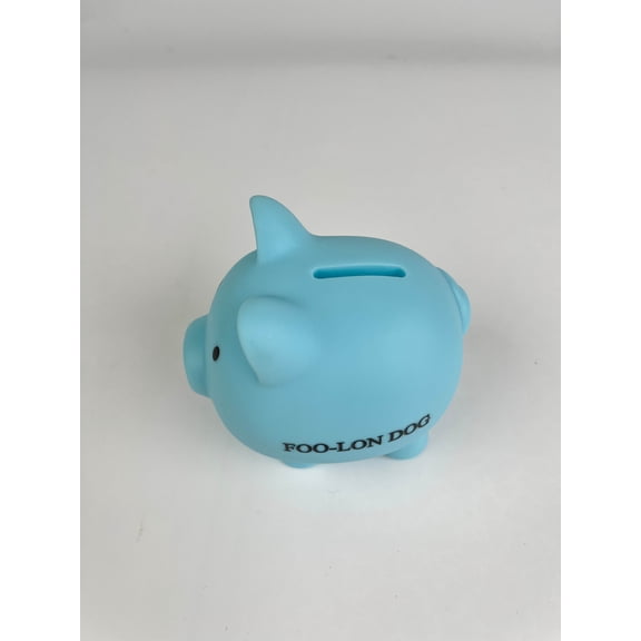 FOO-LON DOG Piggy Banks Cute Blue Pig Coin Bank for Home and Office, Durable Plastic Money Saver for Teens and Adults, Decorative Coin Storage Gift Idea