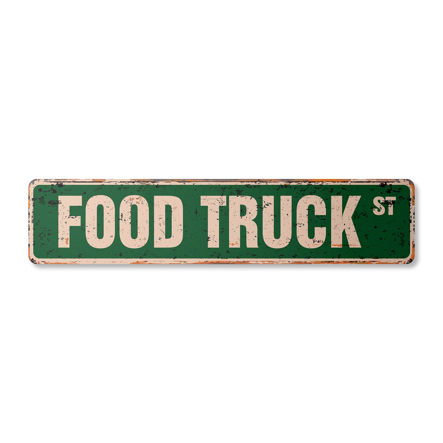 FOOD TRUCK Vintage Aluminum Street Sign mobile kitchen canteen roach ...