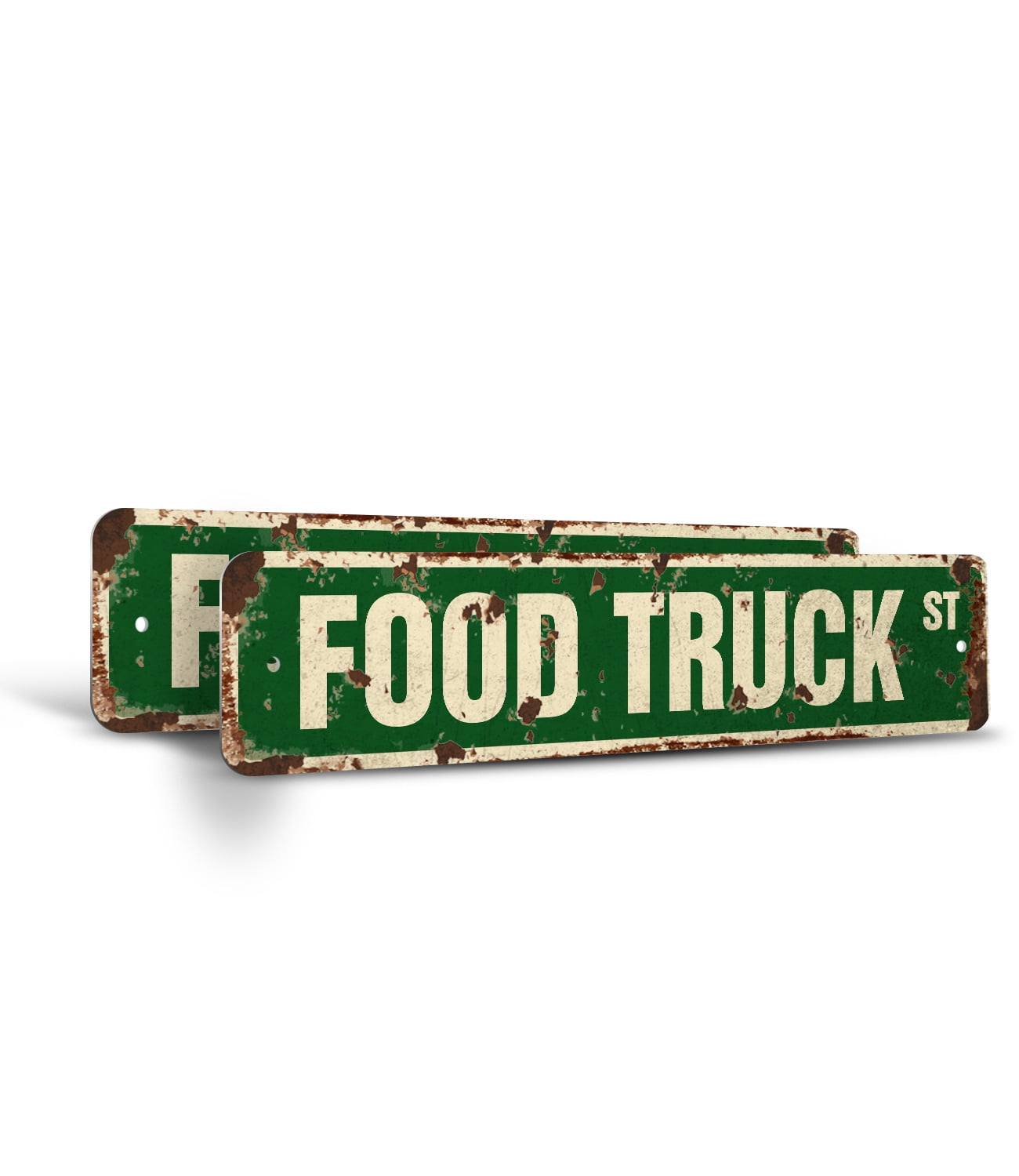 FOOD TRUCK Vintage Style Rustic Street Sign – (2 Pack) Mobile Kitchen ...