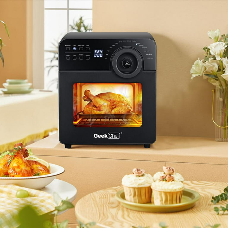 26.4 Qt 1800W 10-in-1 Air Fryer Toaster Oven with Recipe - Costway