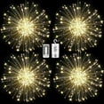 thumbnail image 1 of FOOING 4 Pack Firework Lights Led Copper Wire Starburst String Lights 8 Modes Battery Operated Fairy Lights with Remote, Wedding Christmas Decorative Hanging Lights for Party Patio (Warm White), 1 of 13