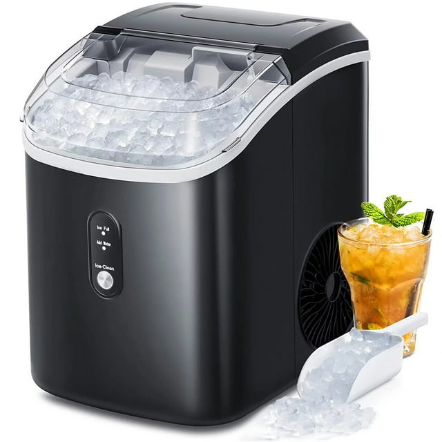 FOOING Nugget Ice Maker Countertop, Portable Ice Maker Machine with