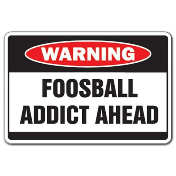 FOOSBALL ADDICT Warning Decal game team sport table gamer college ball play