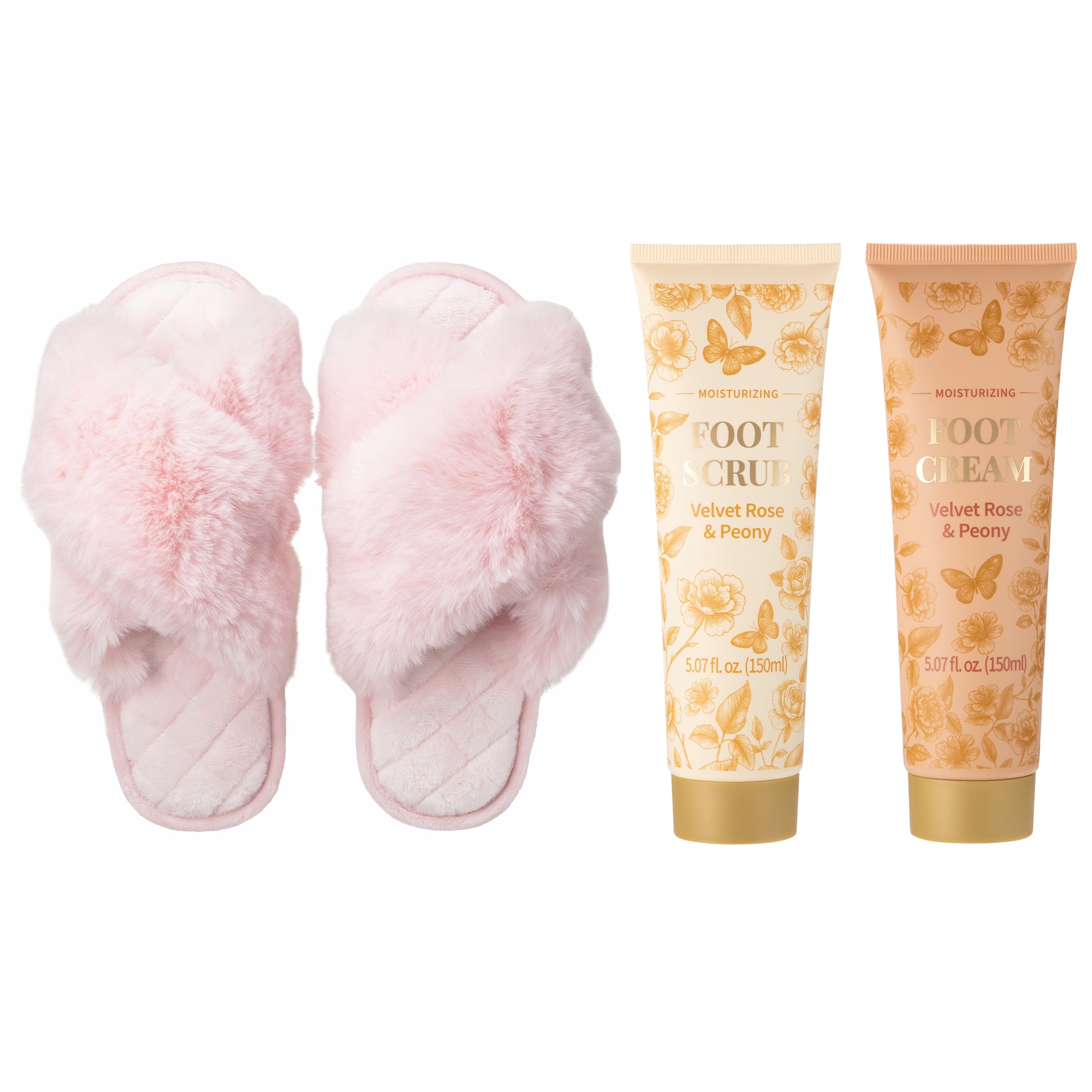 Foot Care Set, Velvet Rose and Peony Scent, 3 Pieces