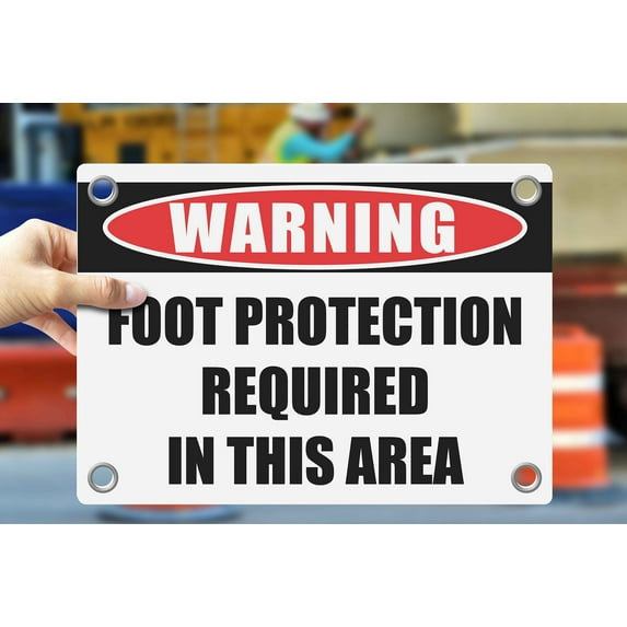 FOOT PROTECTION REQUIRED IN THIS AREA | Warning Notice Caution Danger 3mm PVC Sign