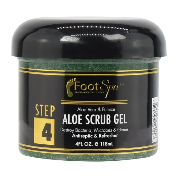 FOOT SPA Exfoliating Scrub Gel, 4 oz - Manicure, Pedicure & Body Exfoliator with Aloe Vera & Salicylic Acid