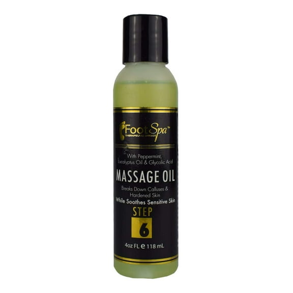 FOOT SPA - Professional Massage Oil for Body, Hand and Feet, with Tea Tree, Pepper Mint, Eucalyptus Oil, 4 oz