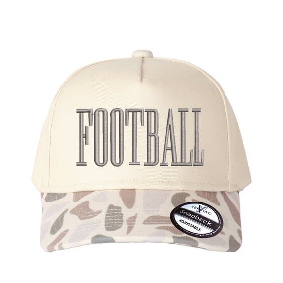 FOOTBALL Letter Embroidered Color Block Trucker Hat Unisex Adjustable Cotton Breathable Fashion Cap for Travel Daily Wear,half-white camouflage,1 pcs