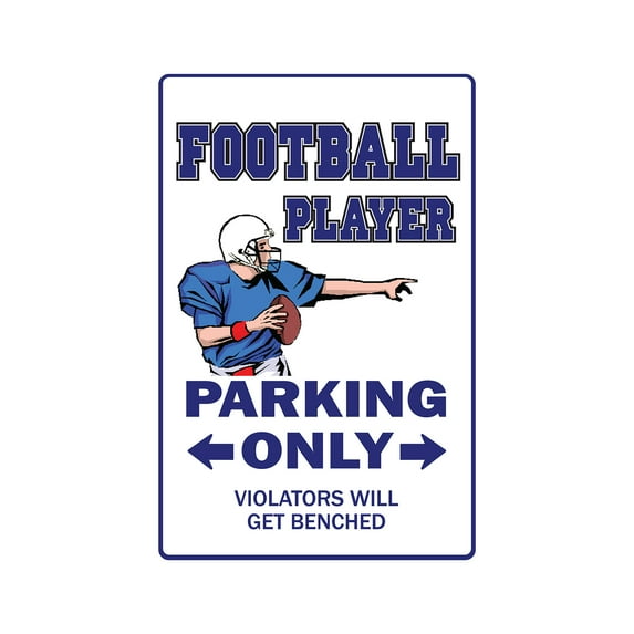 FOOTBALL PLAYER Aluminum Sign parking fan foot ball qb team high school pro college | Indoor/Outdoor | 10" Tall