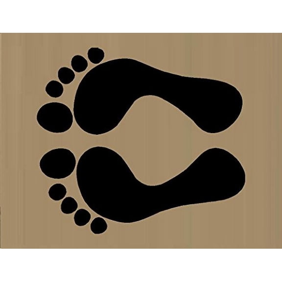 FOOTPRINTS 1 pair LRG ~ WALL OR FLOOR DECAL, HOME DECOR QTY 1 PAIR OF FEET EA FOOT 5" X 12" EA