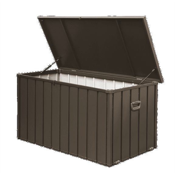 YIYADO 200 Gallon Outdoor Deck Box with Lockable Lid, Large Patio Storage Bin for Cushions, Throw Pillows, Garden Tools, Portable with Side Handles, Dark Gray