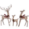thumbnail image 1 of FOOWIN 3-Piece Large Christmas Deer Family, Lighted Outdoor Decoration, Rattan, 1 of 7