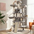 thumbnail image 1 of FOOWIN 68" Large Cat Tree, Multi-Level Cat Tower with Sisal Scratching Posts, Cat Activity Center Cat Play House, Gray, 1 of 8