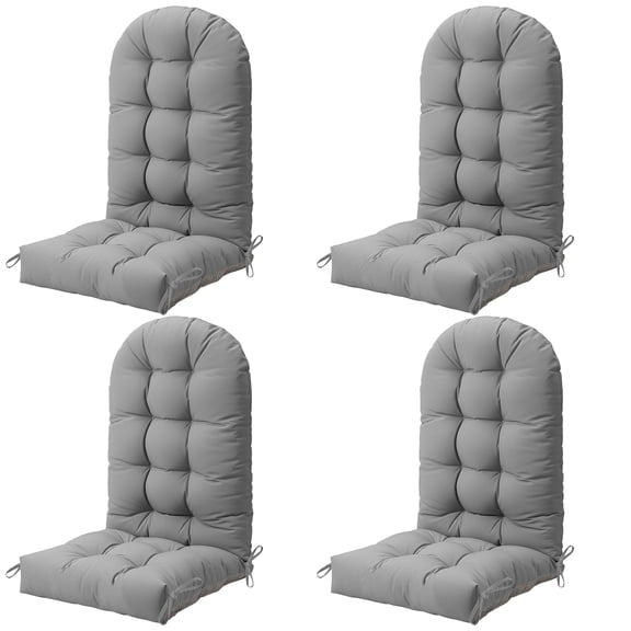 FOOWIN Adirondack Chair Cushion Set of 4, Waterproof and UV-Protected Rocking Chair Cushion for Indoor and Outdoor, Grey