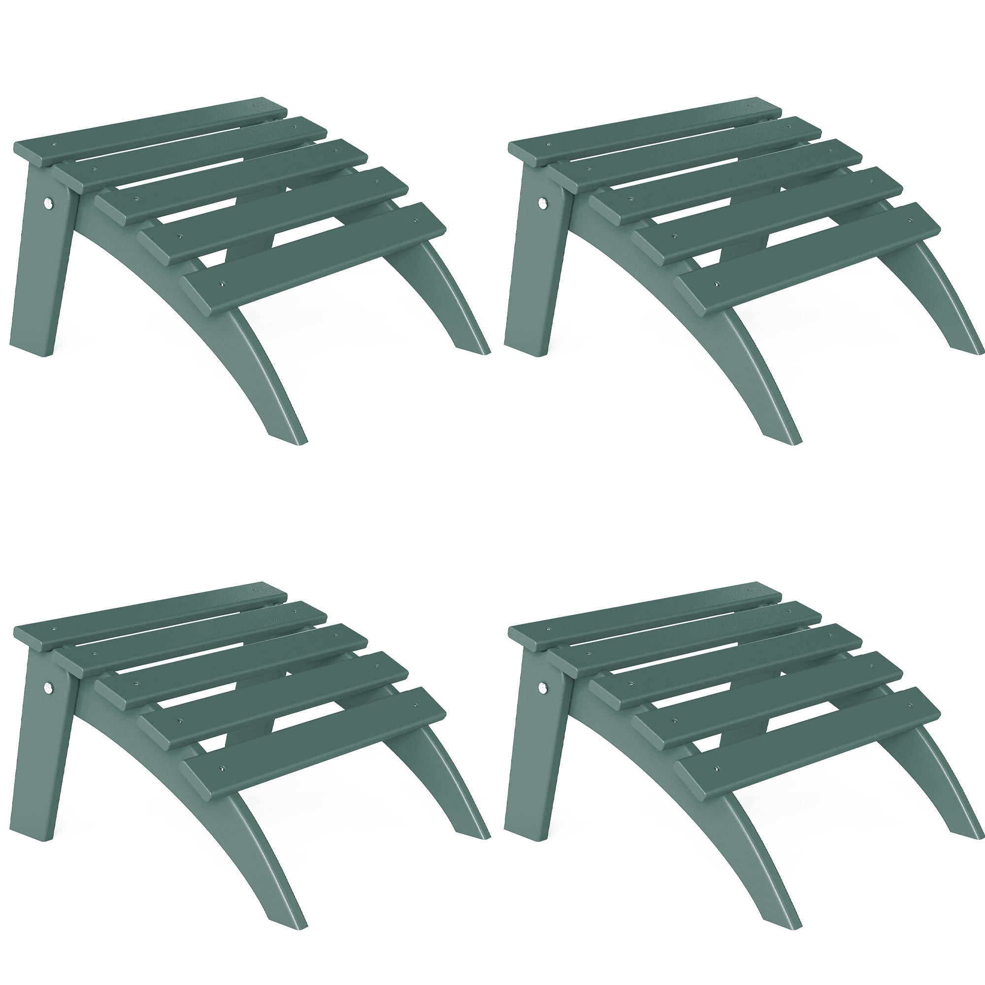 FOOWIN Folding Adirondack Ottomans Set of 4 for Adirondack Chair, Dark Green