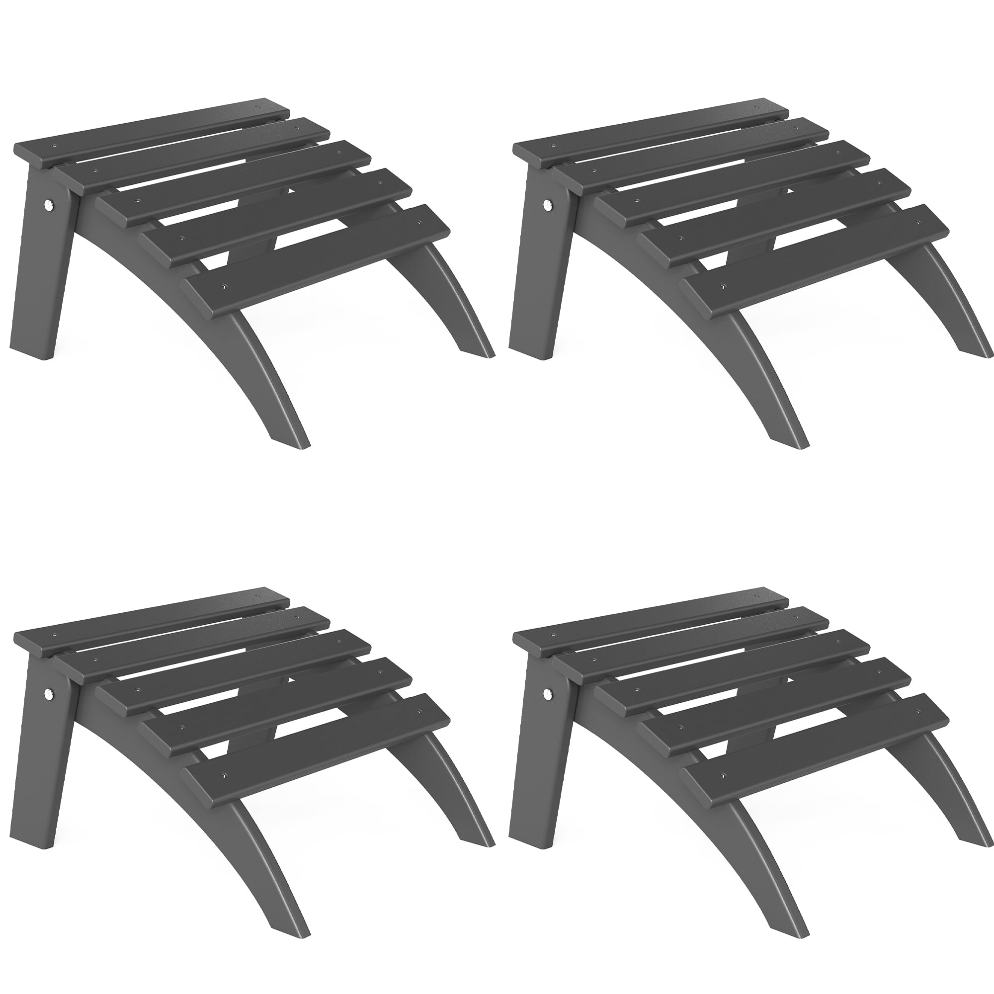 FOOWIN Folding Adirondack Ottomans Set of 4 for Adirondack Chair, Grey