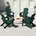 thumbnail image 1 of FOOWIN Folding HDPE Adirondack Chairs Set of 4, Green, 1 of 7