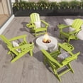 thumbnail image 1 of FOOWIN Folding Adirondack Chair with 4 in 1 Cup Holder Set of 4, HDPE Outdoor Fire Pit Chairs Adirondack Chair Plastic, Light Green, 1 of 7