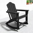 thumbnail image 1 of FOOWIN Folding Rocking Adirondack Chair, HDPE Plastic Rocking Chairs for Patio Porch Rocker Chair, Black, 1 of 8