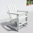 thumbnail image 1 of FOOWIN Folding Rocking Adirondack Chair, HDPE Plastic Rocking Chairs for Patio Porch Rocker Chair, White, 1 of 8