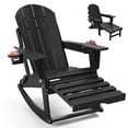 thumbnail image 1 of FOOWIN HDPE Plastic Rocking Adirondack Chair, Folding Rocking Chairs for Patio Porch Rocker Chair, Black, 1 of 9