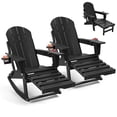 thumbnail image 1 of FOOWIN HDPE Plastic Rocking Adirondack Chair Set of 2, Folding Rocking Chairs for Patio Porch Rocker Chair, Black, 1 of 9