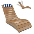 thumbnail image 1 of FOOWIN HDPE Pool Lounge Chair, Adjustable Backrest Outdoor Pool Chair with Headrest, Adjustable Backrest All-Weather Poolside Reclining Chair, Teak, 1 of 8