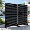 thumbnail image 1 of FOOWIN Outdoor Metal Privacy Screen Galvanized Decorative Screen Set of 2, Black, 1 of 9