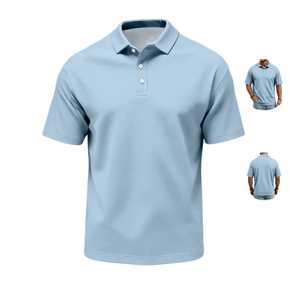 FOPSUFGWFO Golf Polo Shirts for Men Short Sleeve Classic Fit Tops Quick Dry Moisture Wicking Breathable Blouses for Business Sport S