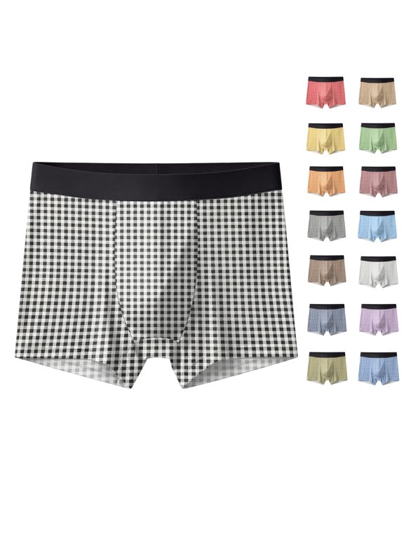 Men's Boxer Briefs Funny Black Spot Print Underpants Lightweight Soft Breathable Underwear for Daily Wear L