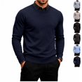 thumbnail image 1 of FOPSUFGWFO Men's Knit Sweaters 2 in 1 Crew Neck Sweatshirts With Shirt Collar Long Sleeve Pullover Tops for Business 3XL, 1 of 6