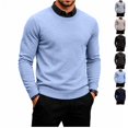 thumbnail image 1 of FOPSUFGWFO Men's Knit Sweaters 2 in 1 Crew Neck Sweatshirts With Shirt Collar Long Sleeve Pullover Tops for Business 3XL, 1 of 6