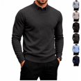 thumbnail image 1 of FOPSUFGWFO Men's Knit Sweaters 2 in 1 Crew Neck Sweatshirts With Shirt Collar Long Sleeve Pullover Tops for Business L, 1 of 6