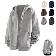 FOPSUFGWFO Men s Oversized Zip Up Hoodies Fashion Y2k Heavyweight Sweatshirts Loose Fit Daily Wear Blouses for Street Wear Back To School M