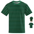 thumbnail image 1 of FOPSUFGWFO Men's Short Sleeve T-Shirt Crew Neck Casual Fashion Loose Fit Stripe Print Tops Daily Wear Summer Fall Blouses for Streetwear 3XL, 1 of 5