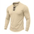 thumbnail image 1 of FOPSUFGWFO Men's Vintage V-Neck T-Shirt Breathable Daily Wear Viking Gothic Sweatshirts Casual Long Sleeve Lightweight Blouses L, 1 of 6