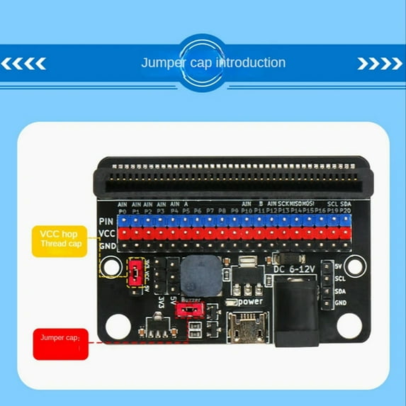 FOR 1 PCS For Micro:Bit Expansion Board To 5V Power Supply Io Improvement Board Black PCB