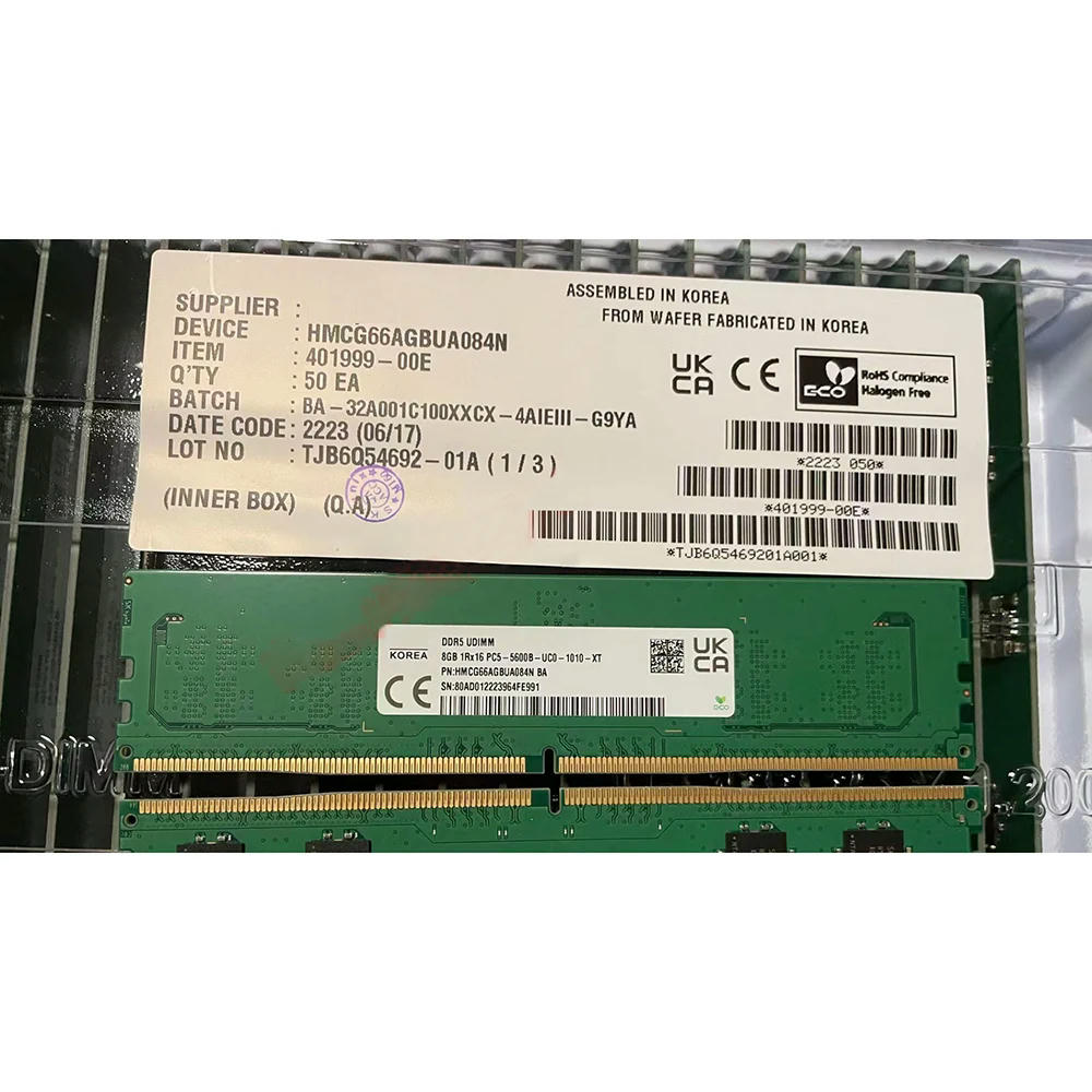FOR 1 Pcs HMCG66AGBUA084N For 8GB 1RX16 PC5-5600B-UC0 DDR5