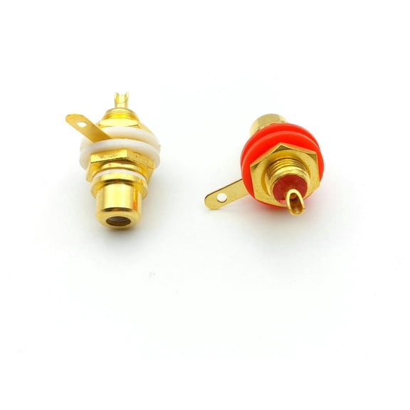 FOR 100 pcs Gold Plated RCA Jack Panel Mount Chassis Socket connector