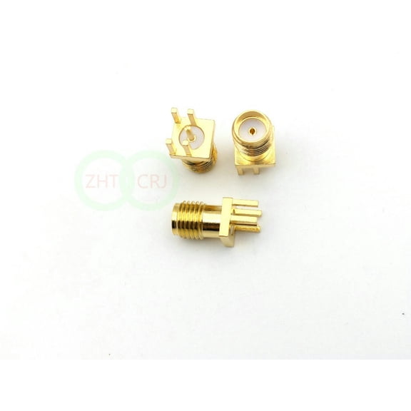 FOR 100 pcs brass SMA female jack solder PCB clip edge mount RF connector
