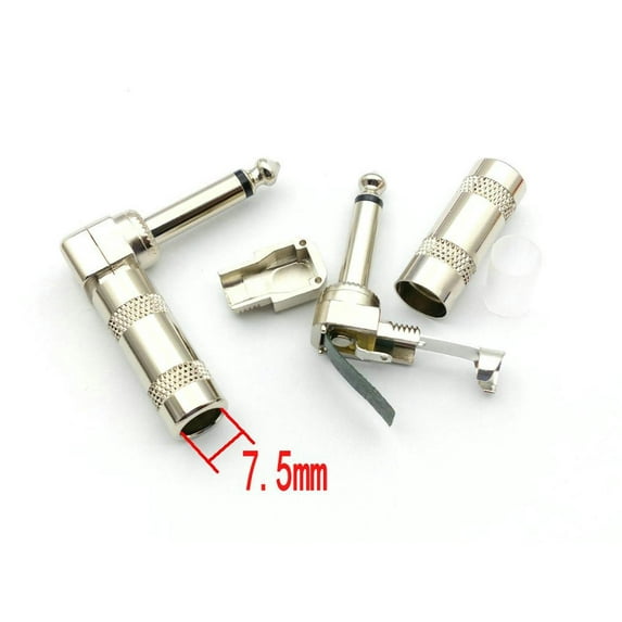 FOR 100PCS 1/4" TS RIGHT ANGLE MONO PHONE PLUG CONNECTOR 6.35 mm (1/4 in) Jack Male