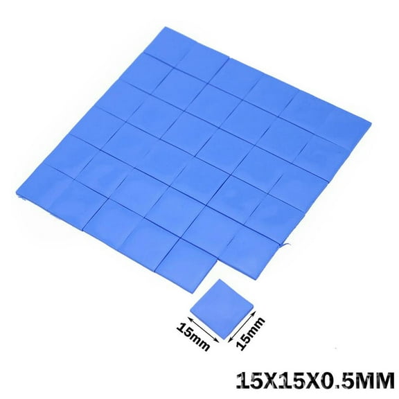 FOR 100PCS Lot 15x15 x 0.5MM Blue Silicone IC Chip Conduction Thermal Paste Compounds Heatsink thermal pads
