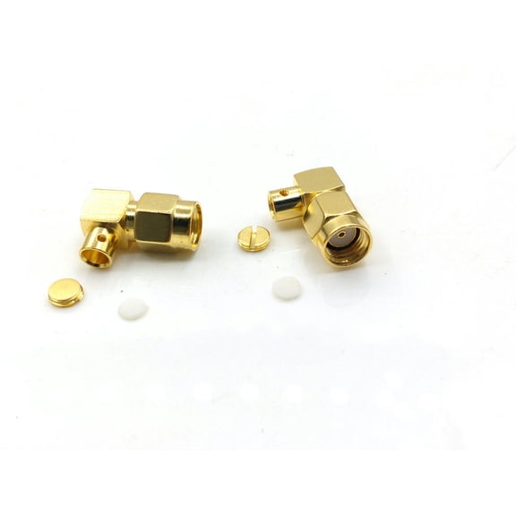 FOR 100PCS RF Connector RP-SMA RPSMA Male jack 90 Degree Right Angle Solder for semi-rigid RG402 cable