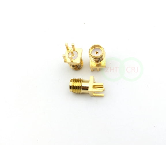 FOR 100Pcs Gold SMA female jack solder PCB clip 0.8mm ge mount RF connector