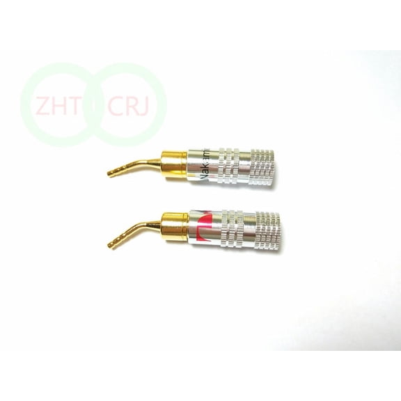 FOR 100pcs 24K Gold Speaker Pin Angel 2mm Banana Plug Speaker wire Screw Lock