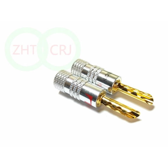 FOR 100pcs 24K Gold Speaker Speaker Wire 4mm Banana Plugs